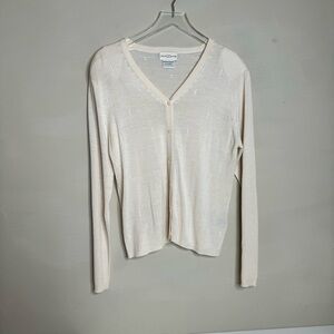 Jaclyn Smith Sweater Cardigan Silk Blend button down long sleeve